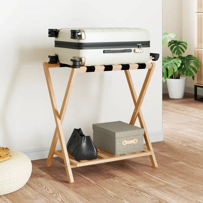 Bamboo Luggage Rack Foldable 2-Shelf | HomeAndLiving