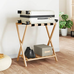 Bamboo Luggage Rack Foldable 2-Shelf | HomeAndLiving
