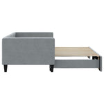 Daybed with Trundle Light Grey Fabric