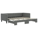 Daybed with Trundle and Drawers Dark Grey Fabric