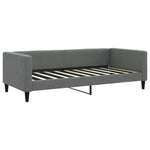 Daybed with Trundle and Drawers Dark Grey Fabric