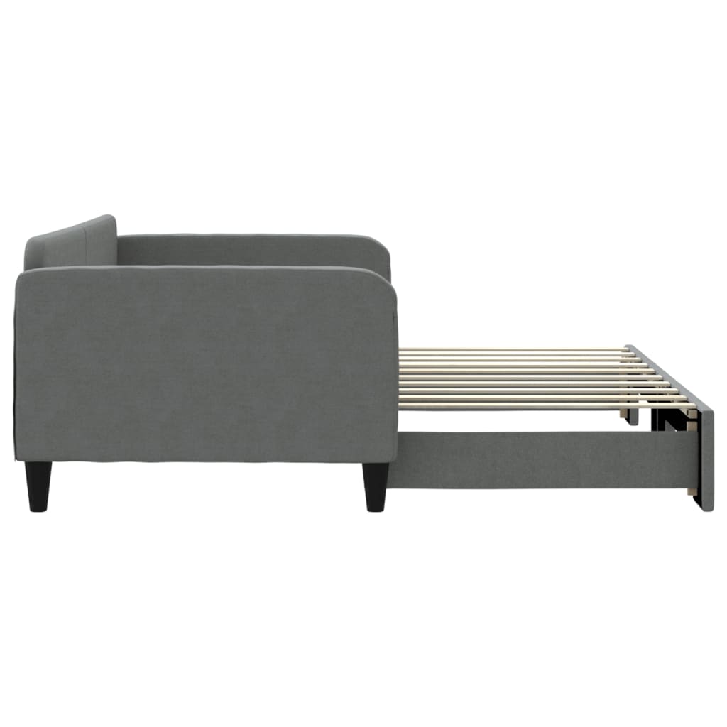Daybed with Trundle Dark Grey Single Size