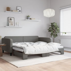 Daybed with Trundle Dark Grey Single Size