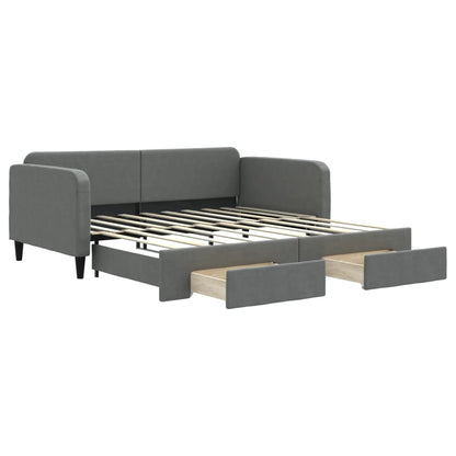 Daybed with Trundle Dark Grey Single Size