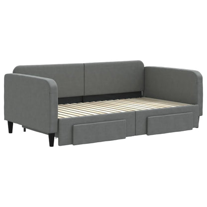 Daybed with Trundle Dark Grey Single Size
