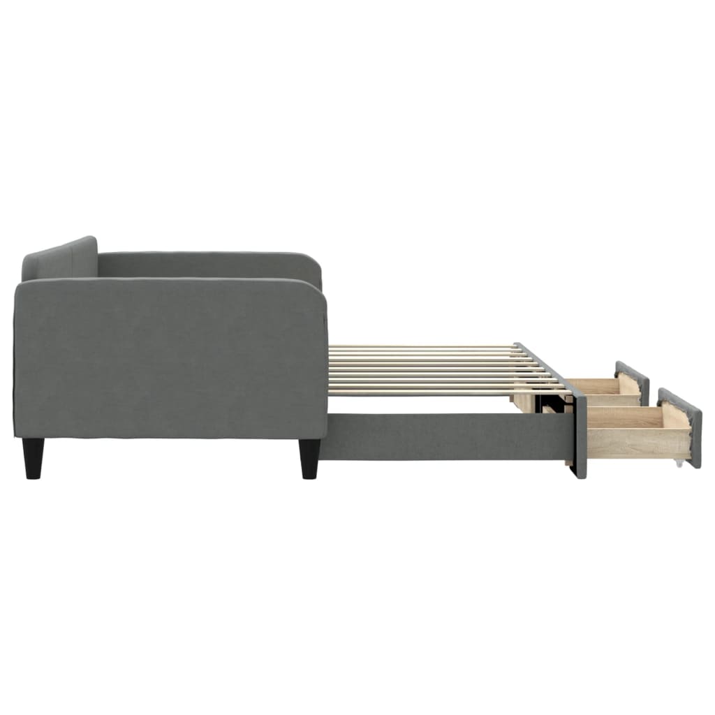 Daybed with Trundle Dark Grey Single Size