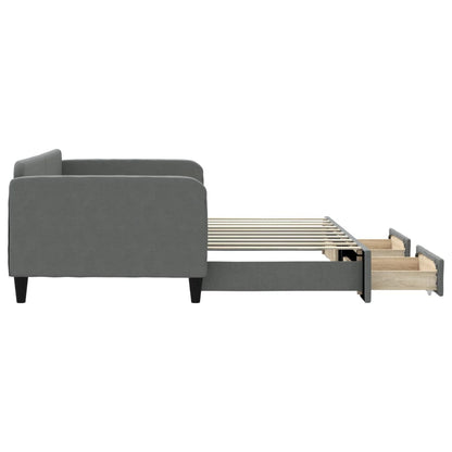 Daybed with Trundle Dark Grey Single Size
