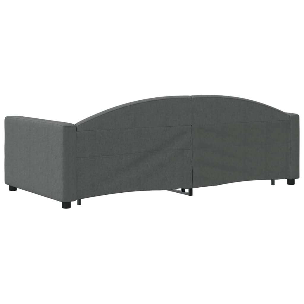 Single Daybed in Dark Grey with Trundle and Under-Bed Drawers
