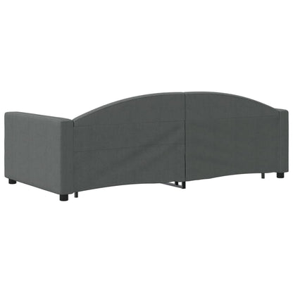 Single Daybed in Dark Grey with Trundle and Under-Bed Drawers