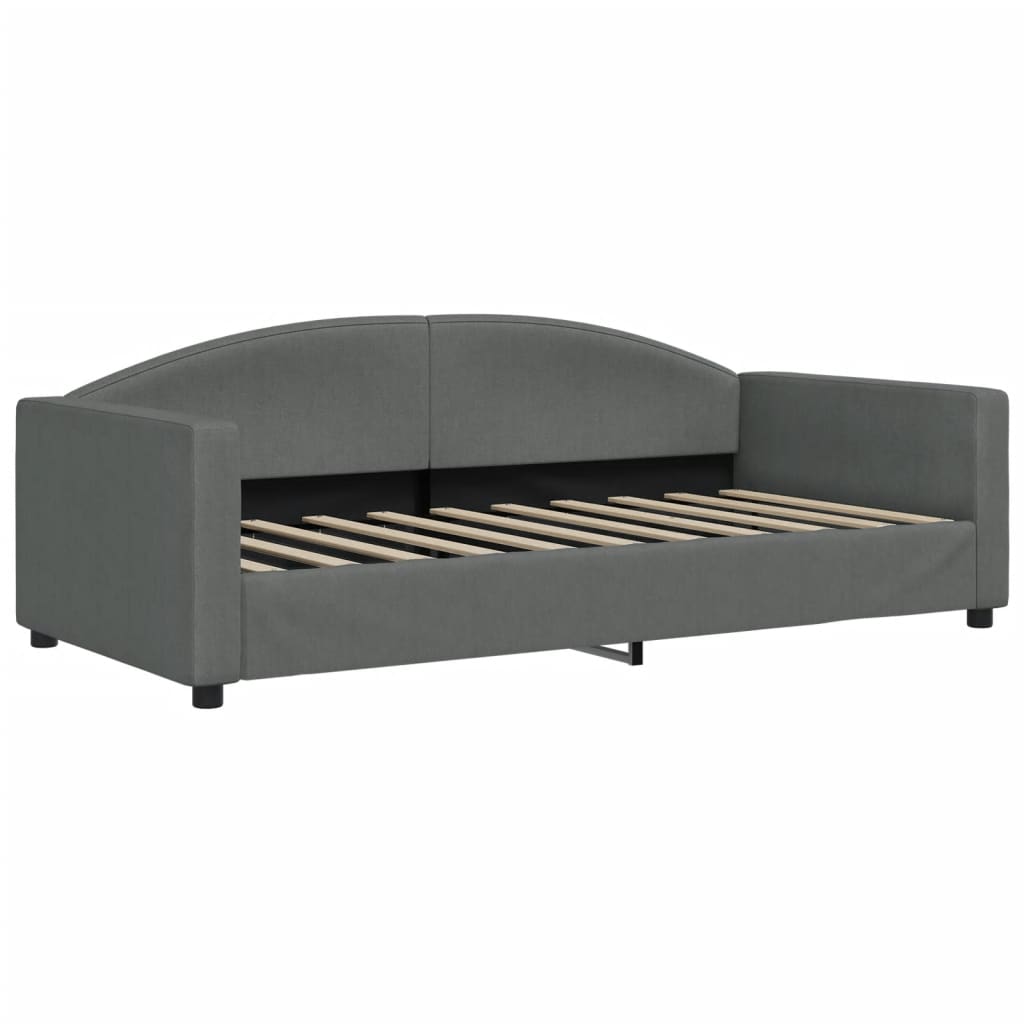 Single Daybed in Dark Grey with Trundle and Under-Bed Drawers