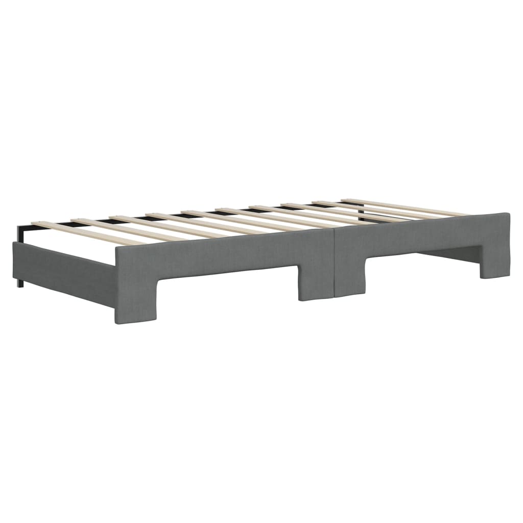 Single Daybed in Dark Grey with Trundle and Under-Bed Drawers