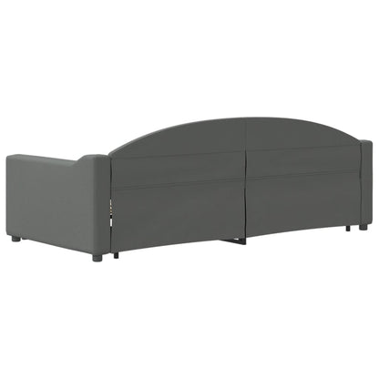 Dark Grey Daybed with Trundle and Storage Drawers for Single Mattress