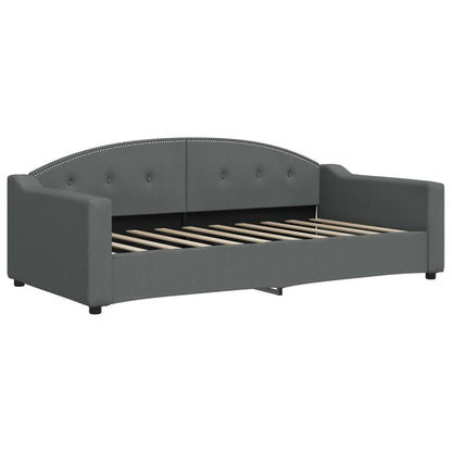 Dark Grey Daybed with Trundle and Storage Drawers for Single Mattress