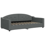Dark Grey Daybed with Trundle and Storage Drawers for Single Mattress