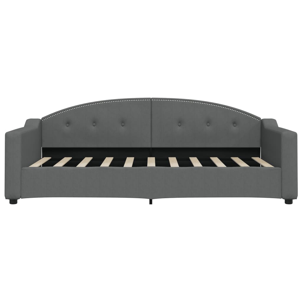 Dark Grey Daybed with Trundle and Storage Drawers for Single Mattress