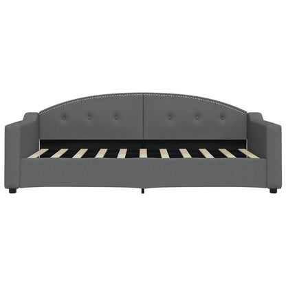 Dark Grey Daybed with Trundle and Storage Drawers for Single Mattress