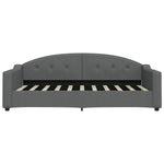 Dark Grey Daybed with Trundle and Storage Drawers for Single Mattress