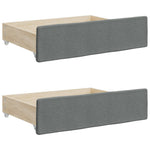 Dark Grey Daybed with Trundle and Storage Drawers for Single Mattress