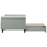 Daybed with Trundle Light Grey Velvet