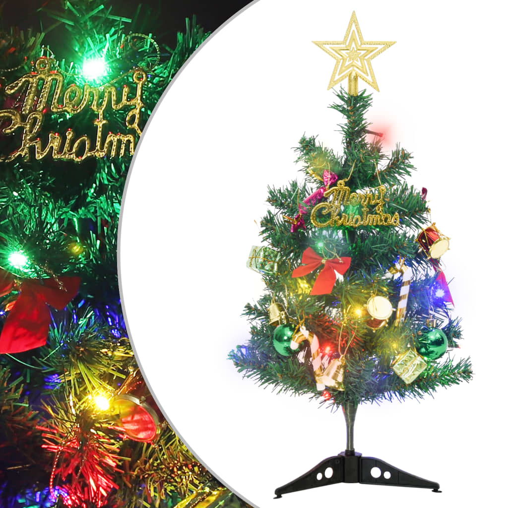 Mini Artificial Pre-lit Christmas Tree with 30 LEDs Green