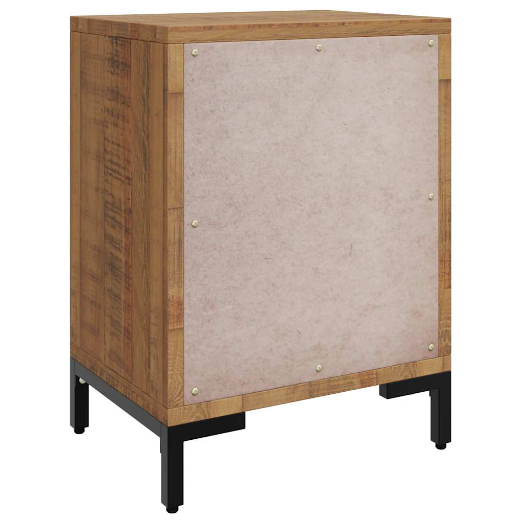 Solid Pinewood Bedside Cabinets 2 pcs 3-Drawer Side Tables with Metal Feet