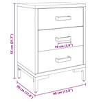 Solid Pinewood Bedside Cabinets 2 pcs 3-Drawer Side Tables with Metal Feet