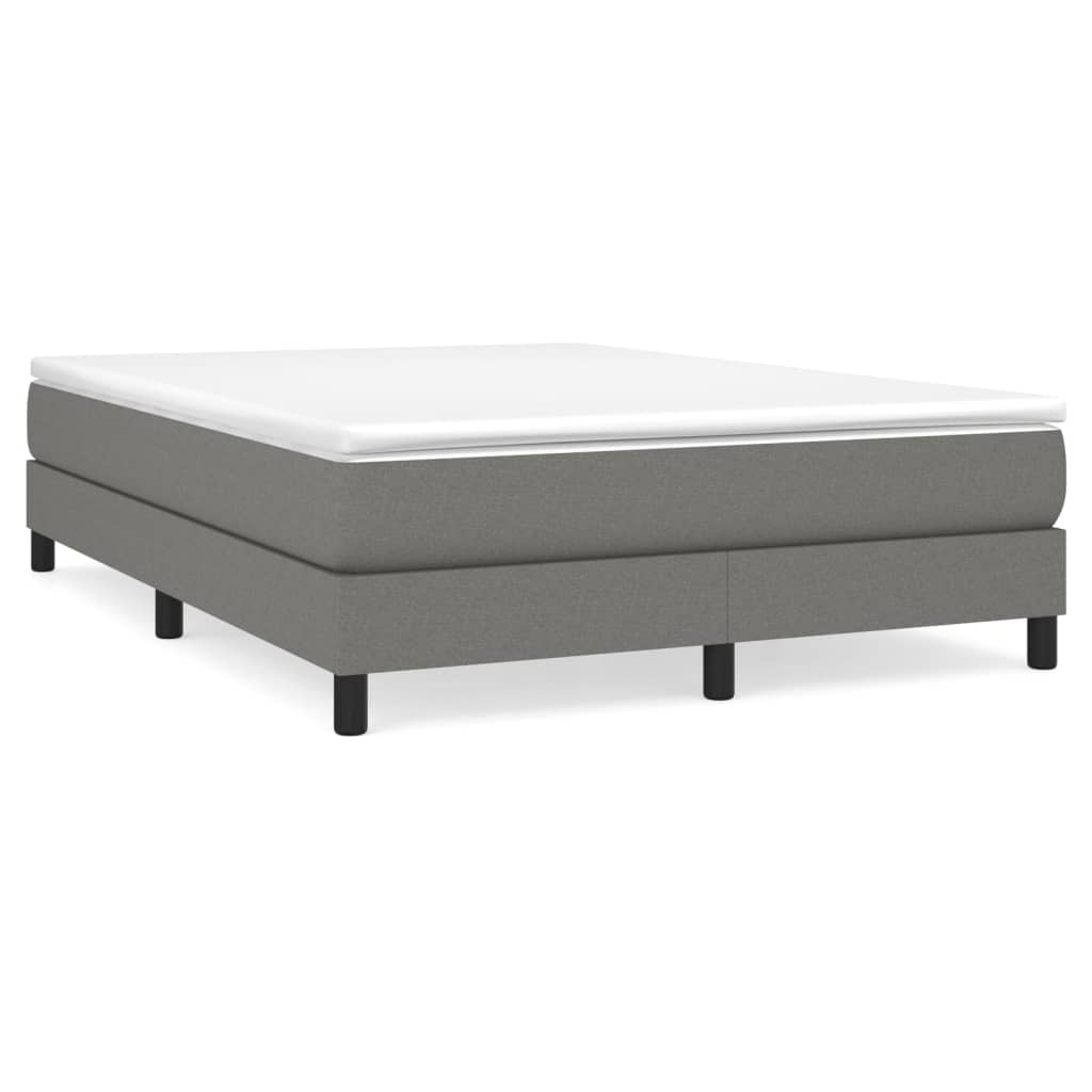Dark Grey Fabric Box Spring Bed with Pocket Spring Mattress