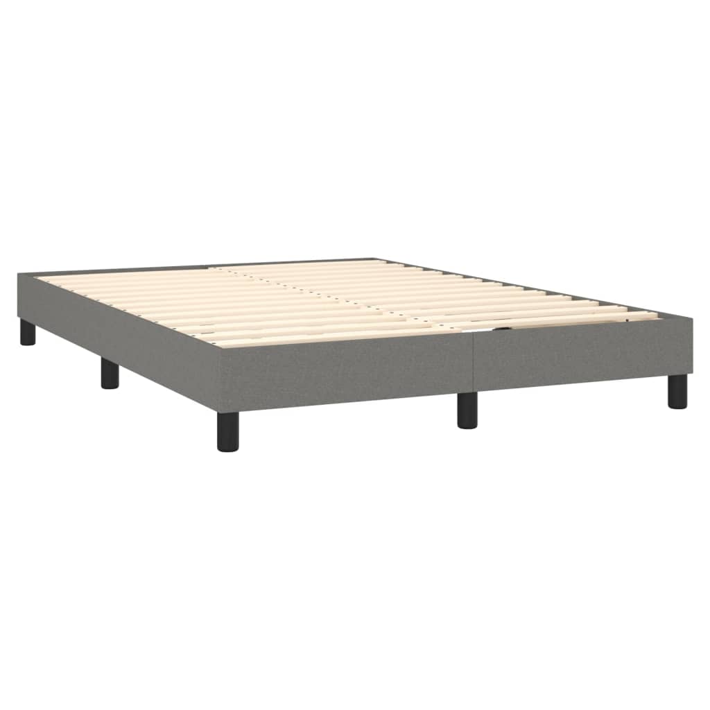 Dark Grey Fabric Box Spring Bed with Pocket Spring Mattress