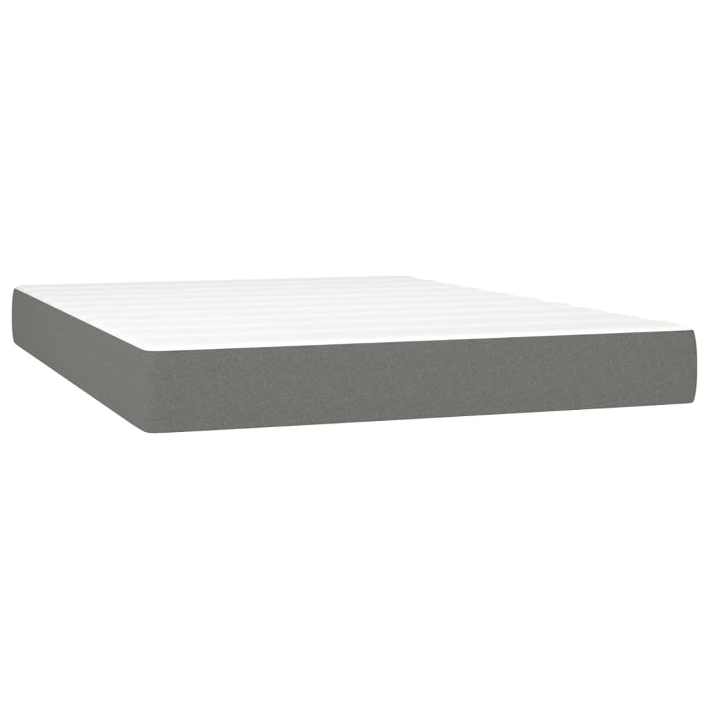 Dark Grey Fabric Box Spring Bed with Pocket Spring Mattress