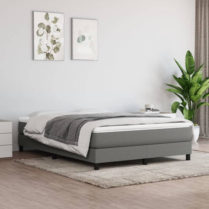 Dark Grey Fabric Box Spring Bed with Pocket Spring Mattress