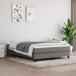 Dark Grey Fabric Box Spring Bed with Pocket Spring Mattress