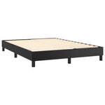 Black Full Box Spring Bed with Faux Leather Mattress Pocket Spring Support