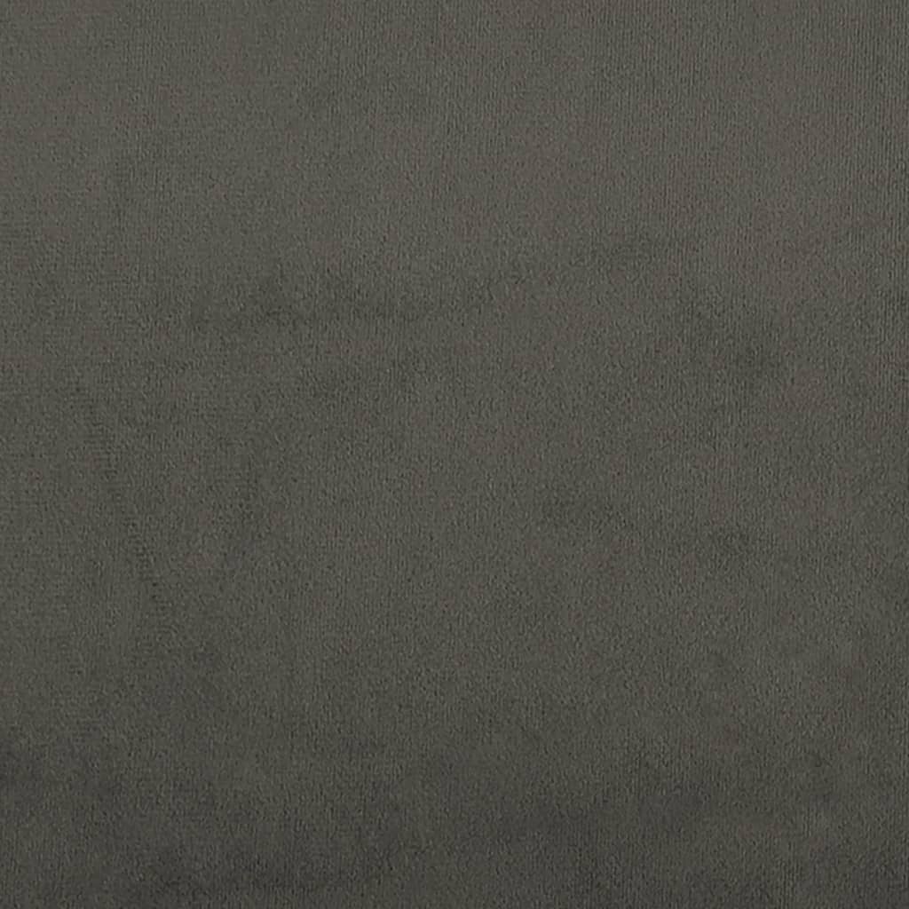 Dark Grey Velvet Box Spring Bed with Mattress Full Size Plywood Slatted Base