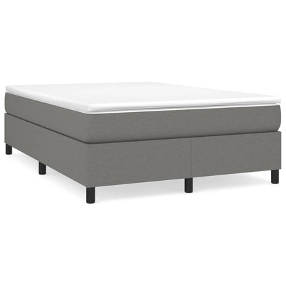 Dark Grey Double Box Spring Bed with Mattress Fabric Pocket Spring Support