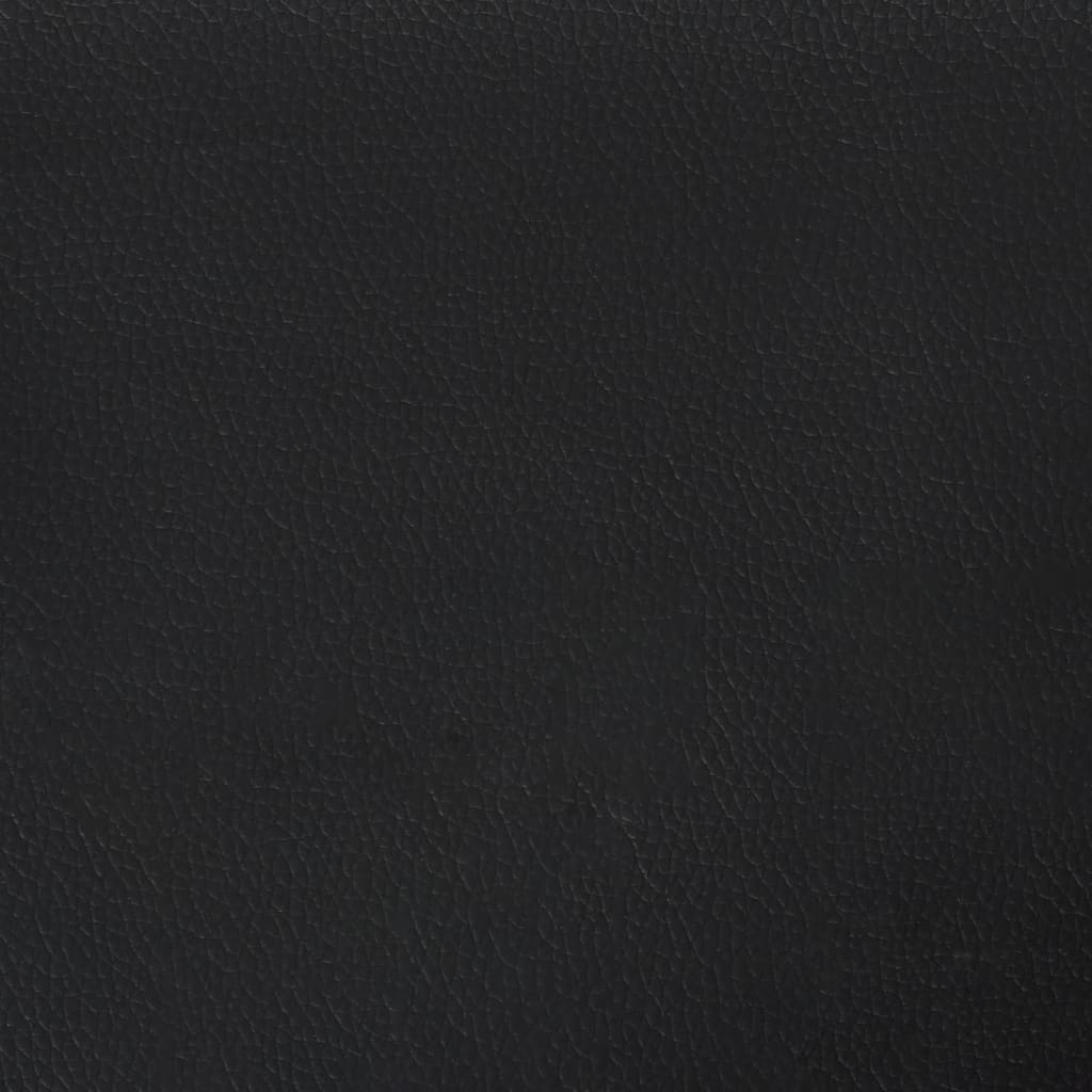 Black Double Box Spring Bed with Pocket Spring Faux Leather Mattress 