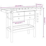 Solid Acacia Wood Workbench Drawers Vices | HomeAndLiving