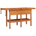 Solid Acacia Wood Workbench Drawers Vices | HomeAndLiving