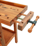 Solid Acacia Wood Workbench Drawers Vices | HomeAndLiving