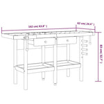 Solid Acacia Wood Workbench Drawers Vices | HomeAndLiving