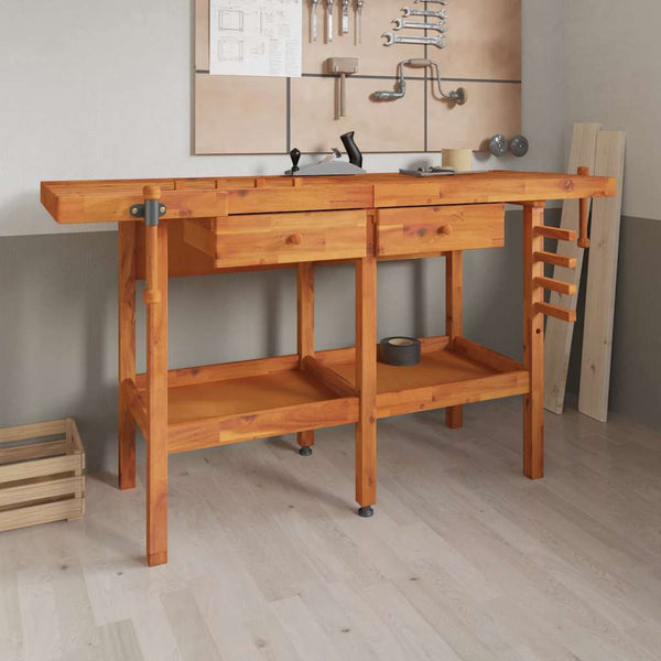  Solid Acacia Wood Workbench Drawers Vices | HomeAndLiving