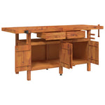 Acacia Wood Workbench Drawers Vices Storage | HomeAndLiving