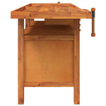 Acacia Wood Workbench Drawers Vices Storage | HomeAndLiving