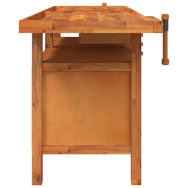  Acacia Wood Workbench Drawers Vices Storage | HomeAndLiving