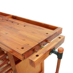 Acacia Wood Workbench Drawers Vices Storage | HomeAndLiving