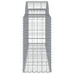 Elegant Trio of Arched Gabion Baskets: Galvanized Iron Garden Sculptures