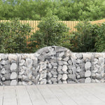 Symphony of Style: Set of 4 Arched Gabion Baskets in Galvanized Iron