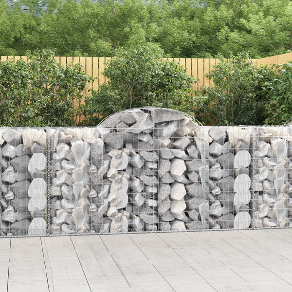  Artisanal Ambience: Set of Galvanized Iron Arched Gabion Baskets