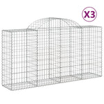 Elevate Your Landscape: Trio of Galvanized Iron Arched Gabion Baskets