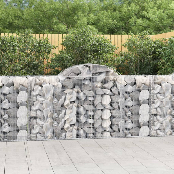  Elevate Your Landscape: Trio of Galvanized Iron Arched Gabion Baskets