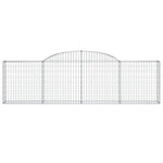 Graceful Arcs: Pair of Galvanized Iron Arched Gabion Baskets